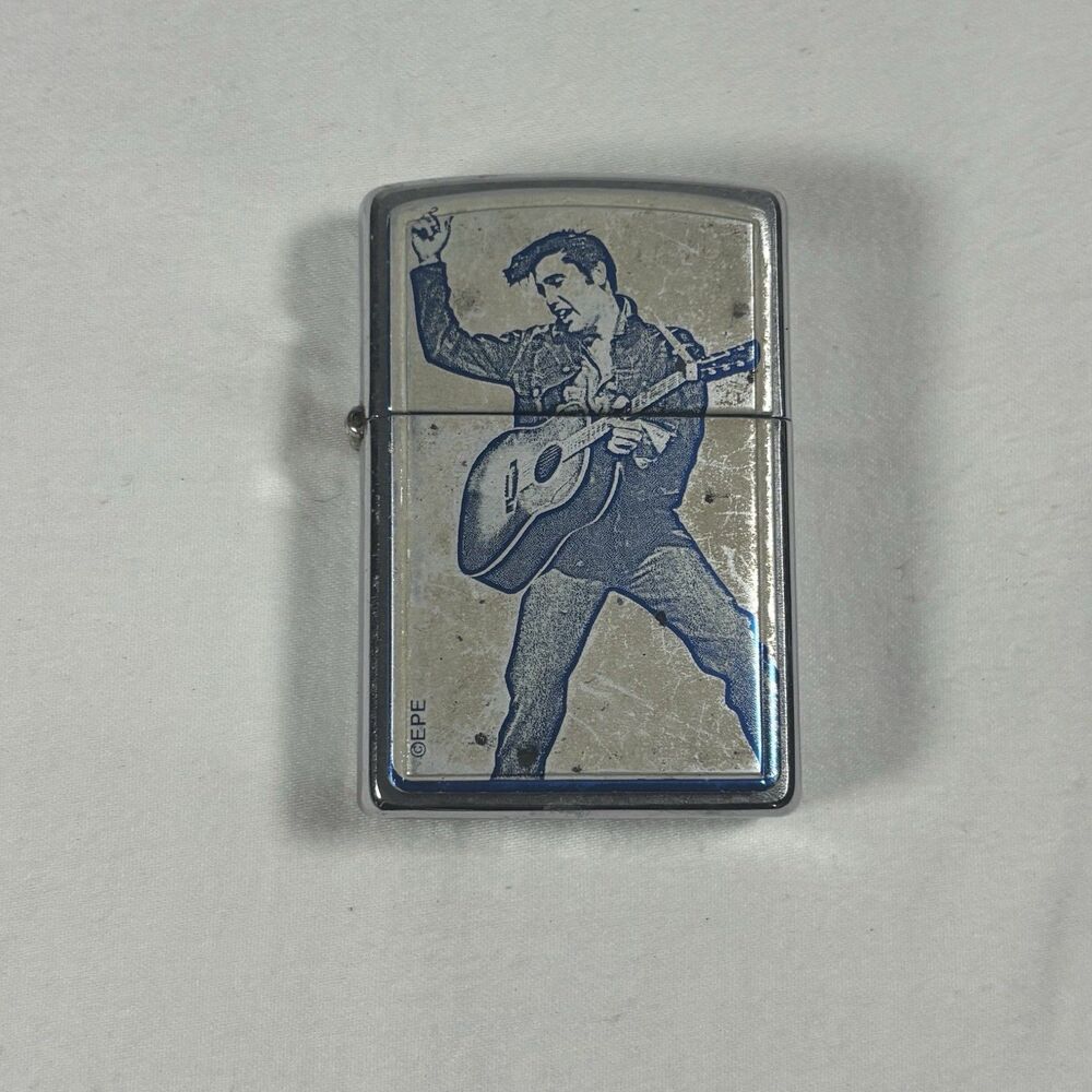 Vintage 2001 Elvis Presley Zippo Lighter - Guitar Signature - Official EPE Inc